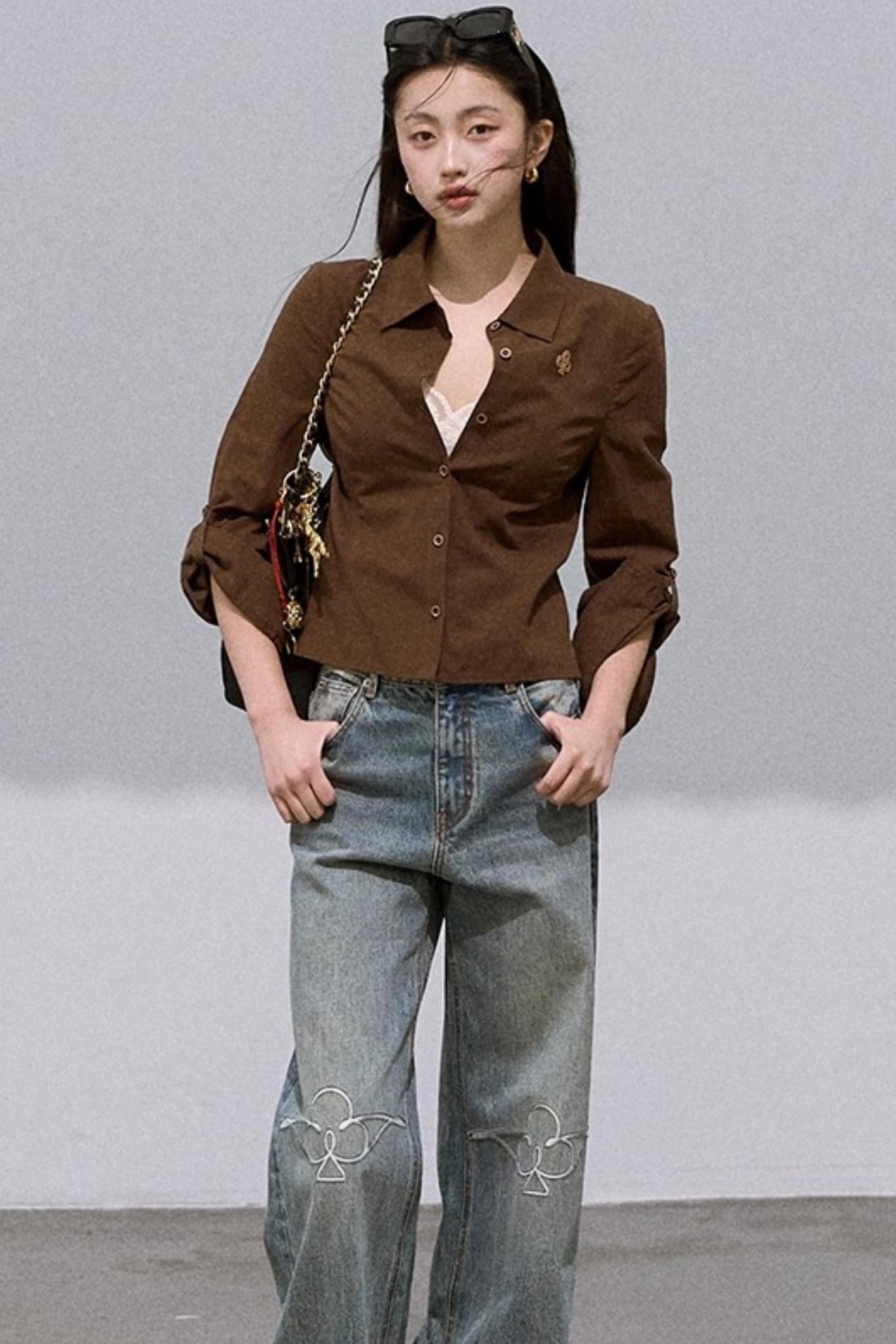 Textured Linen Cotton Long Sleeve Shirt