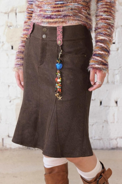 Suede Fishtail Skirt