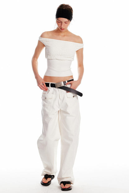 Chic One-Shoulder Silk Blouse