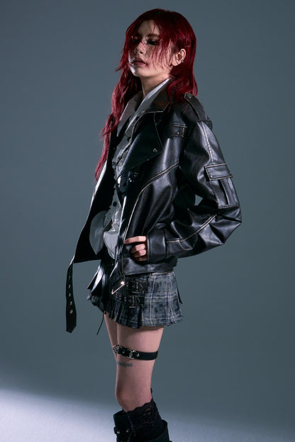 Vintage Distressed Printed Shawn Jacket