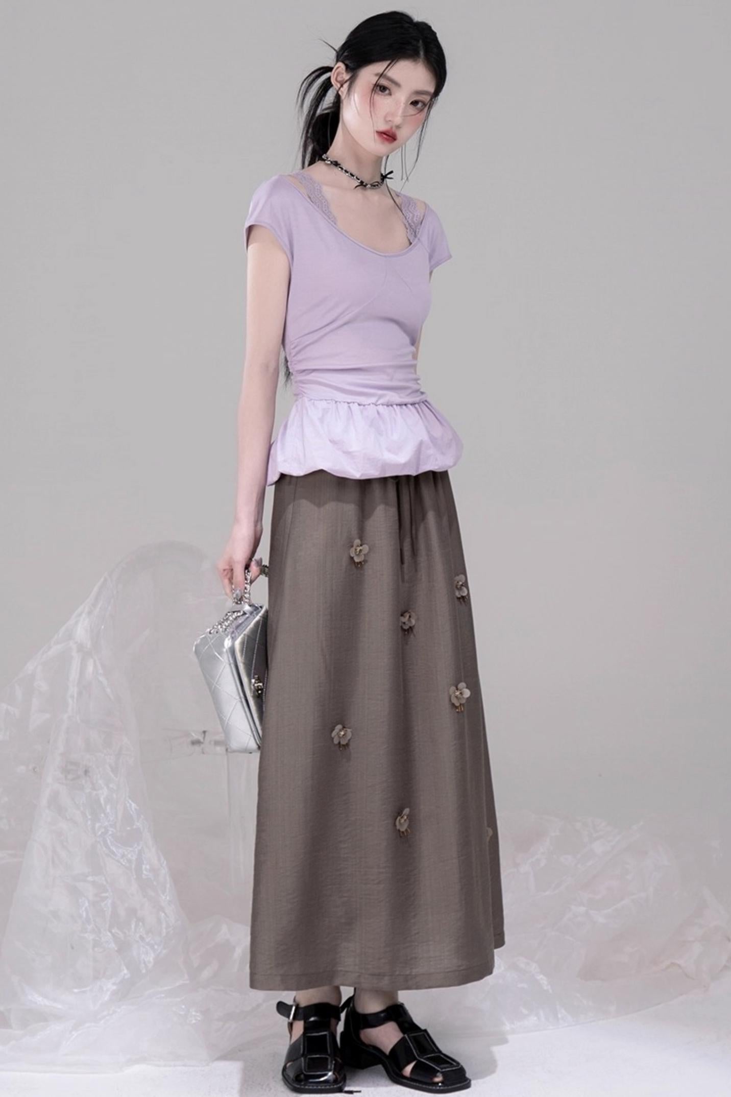 Summer Floral A-Line Skirt