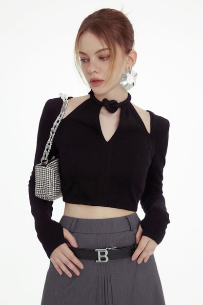 Chic Cutout Gray Maxi Skirt