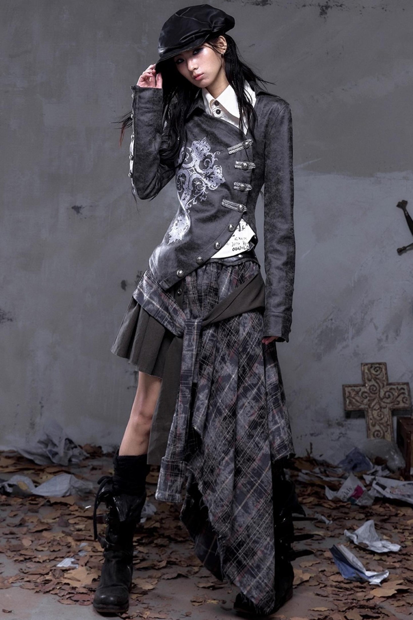 Vintage Punk Plaid Skirt