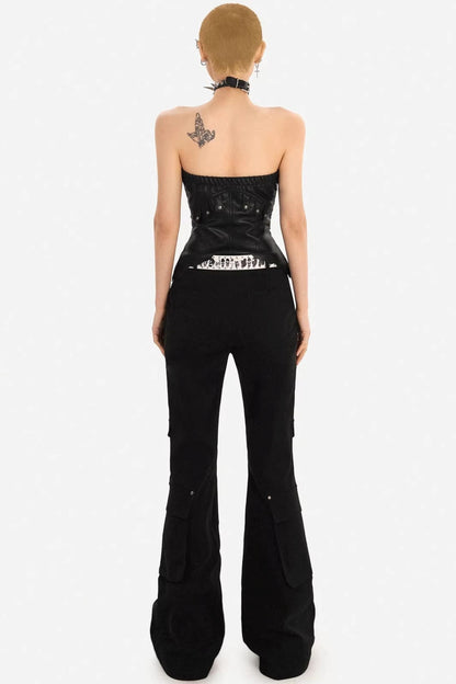 Retro Black Flared Pants