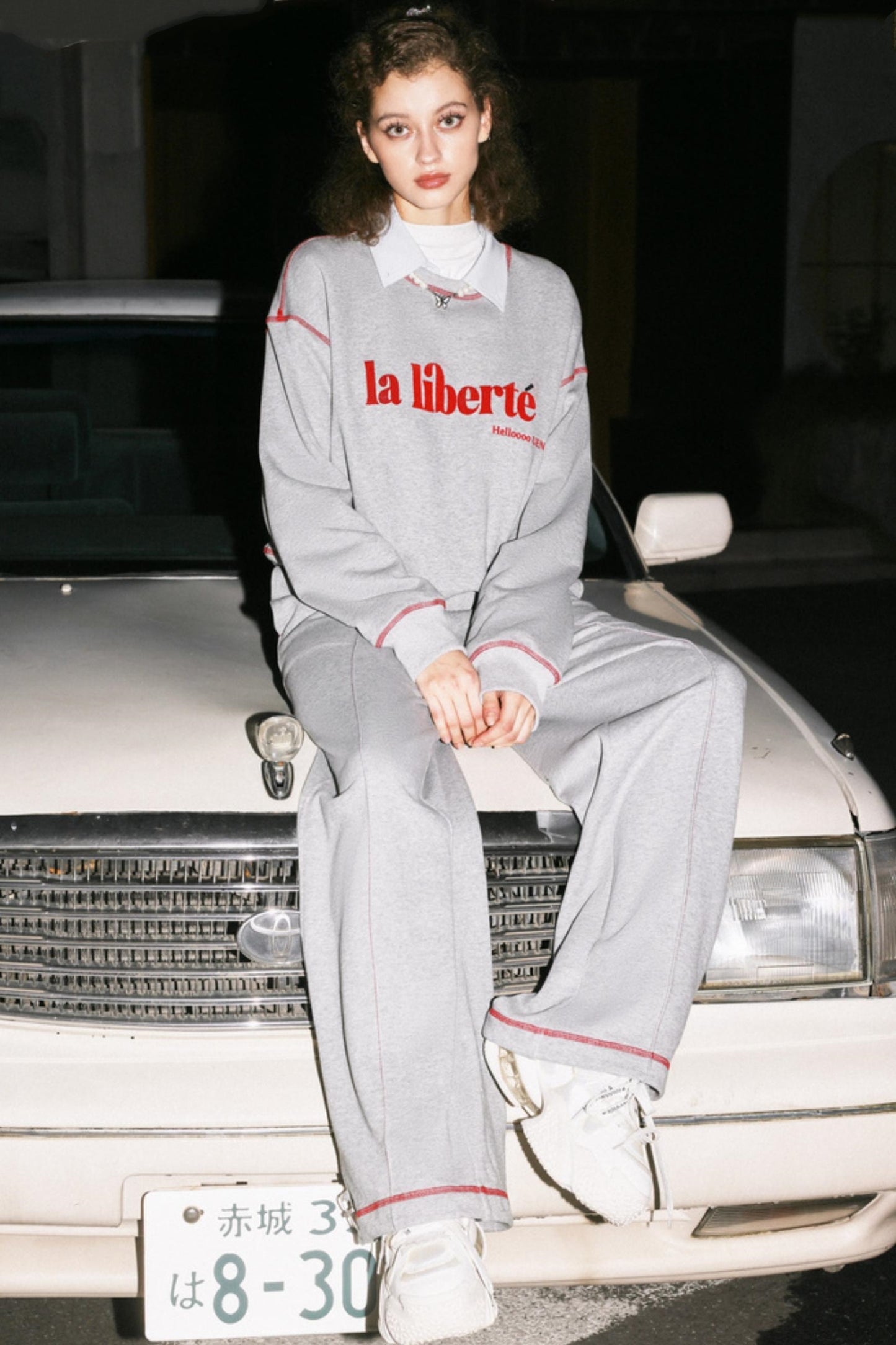 Vintage Gray Sweatshirt & Pants Set-Up