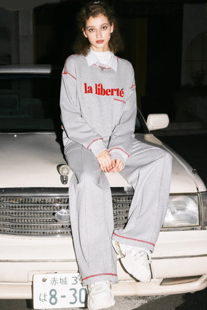 Vintage Gray Sweatshirt & Pants Set-Up