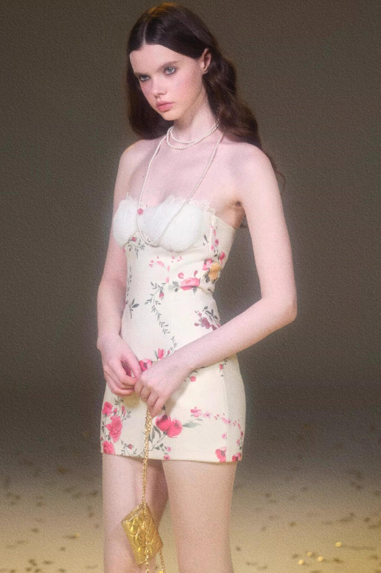 프린트 울 튜브 원피스 세트