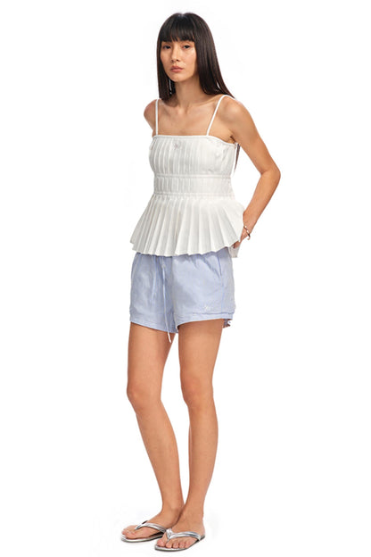Pleated One-Shoulder Camisole