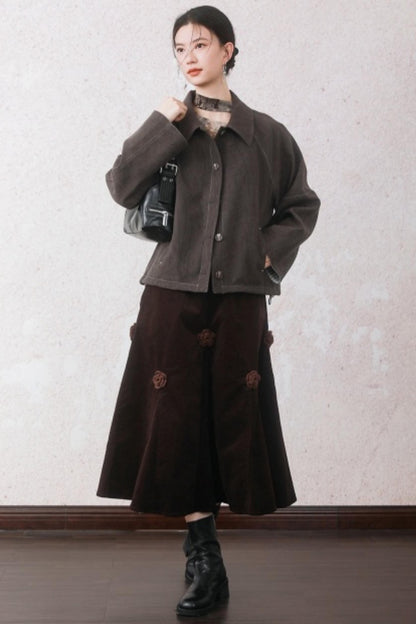 Patchwork Velvet-Feel Jacket