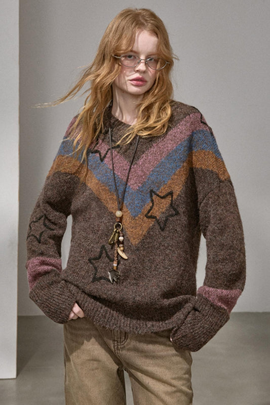 Color Block Vintage Star Top