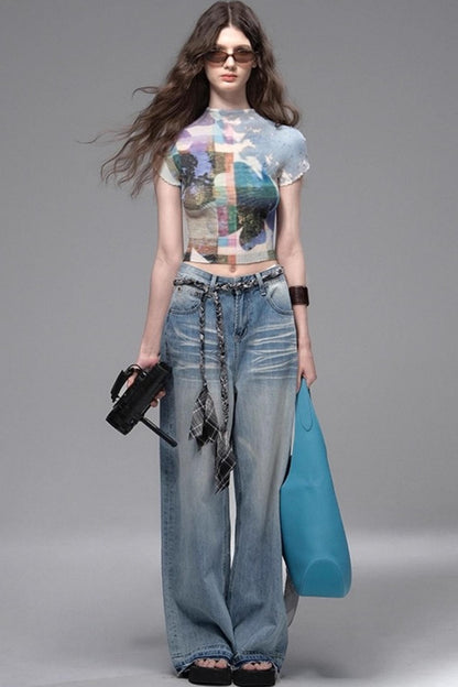 Classic Ripped Denim Jeans