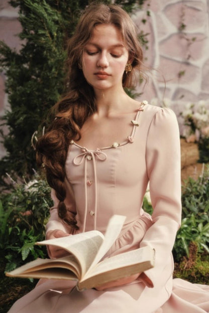 Vintage Lady Style Rose Retro Dress Set-Up