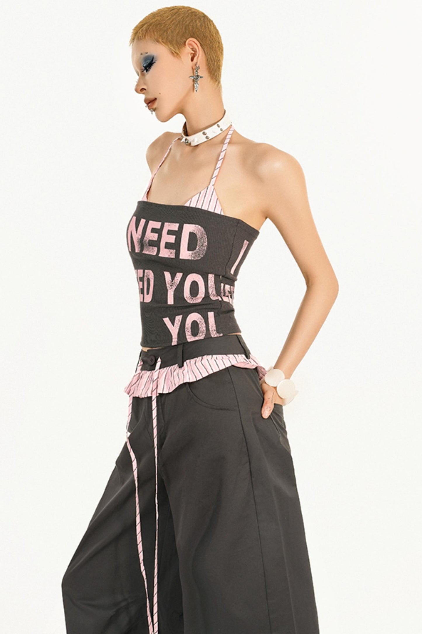 Cool Striped Bustier Tank Set-Up