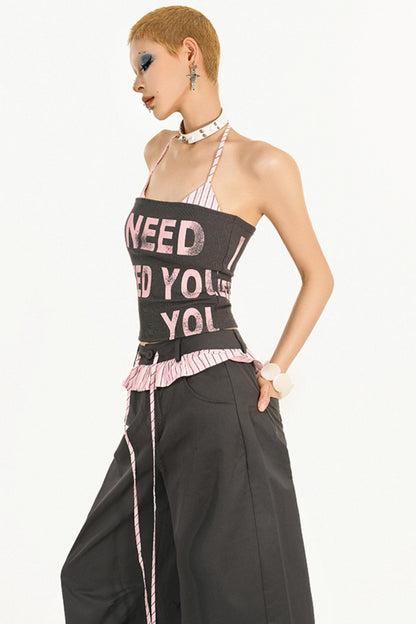 Cool Striped Bustier Tank Set-Up