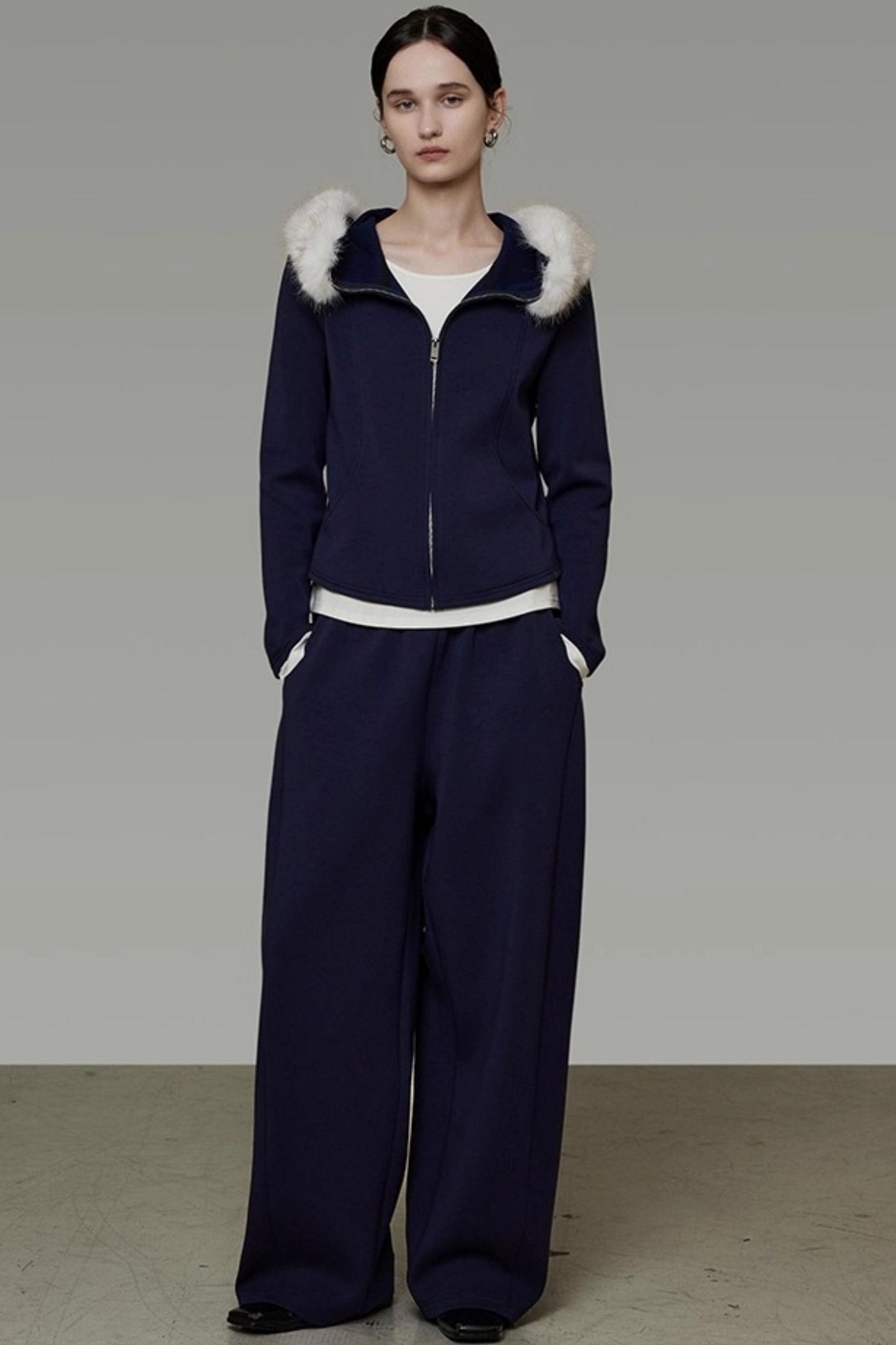 Fur Collar Jacket Set-Up