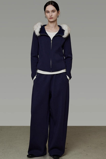 Fur Collar Jacket Set-Up