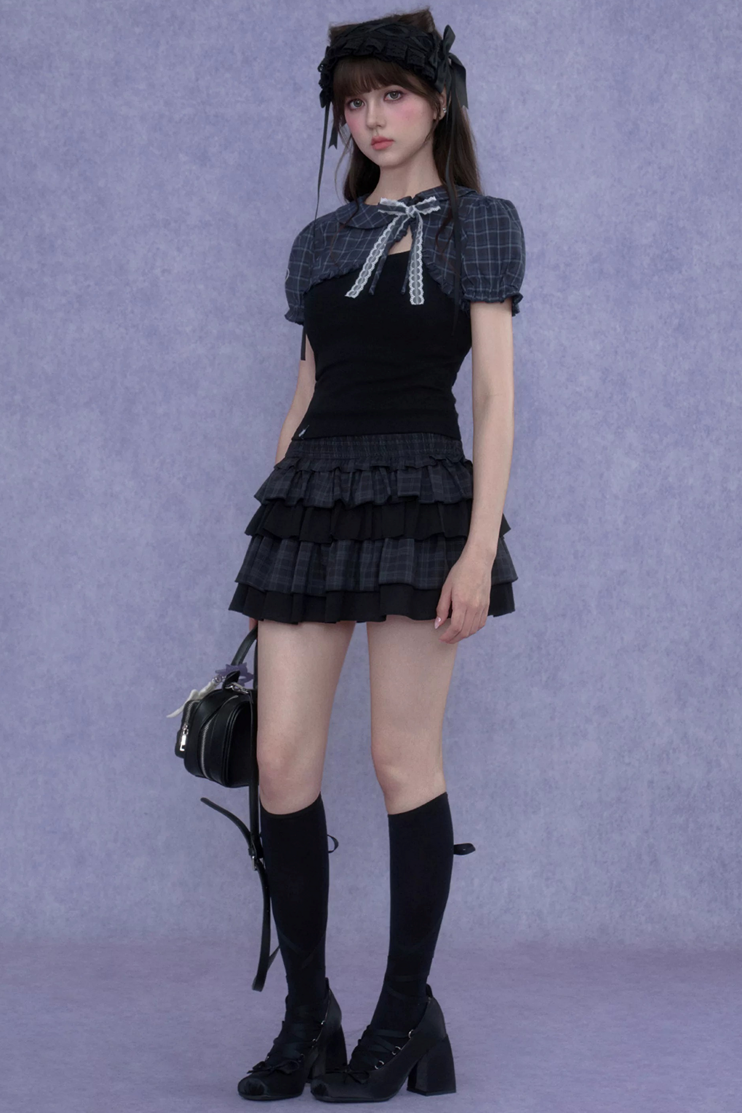 Two-Tone Puff Sleeve Top Set-Up