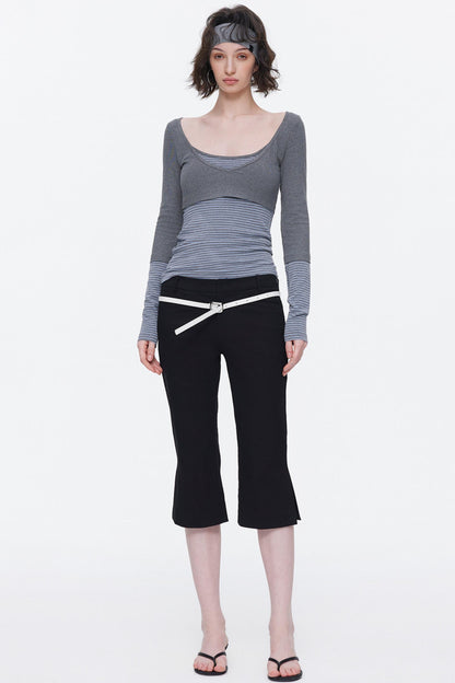 V-Neck Color-Blocked T-Shirt