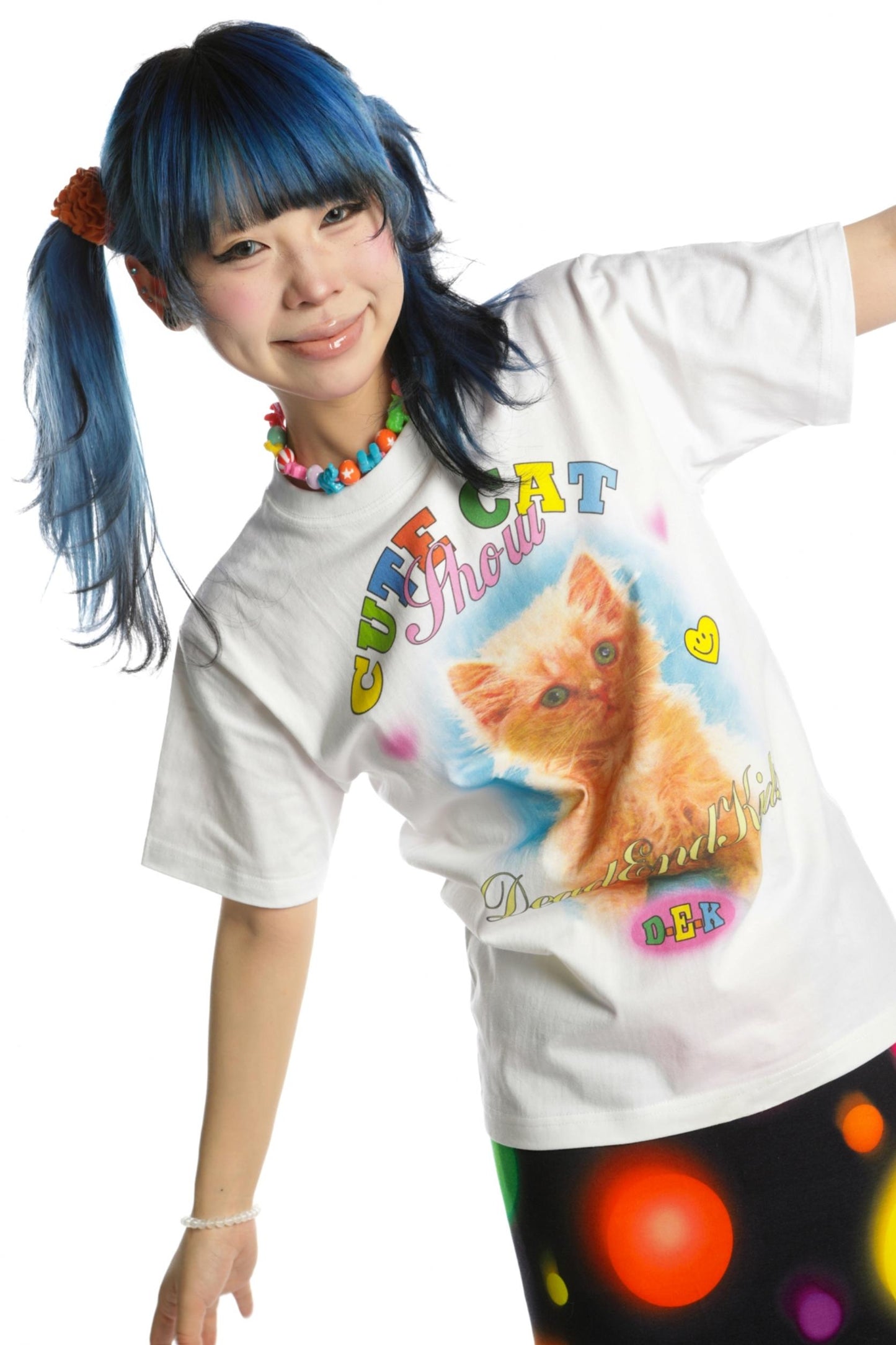 Cute Cat & Dog Print Slim Shoulder T-Shirt