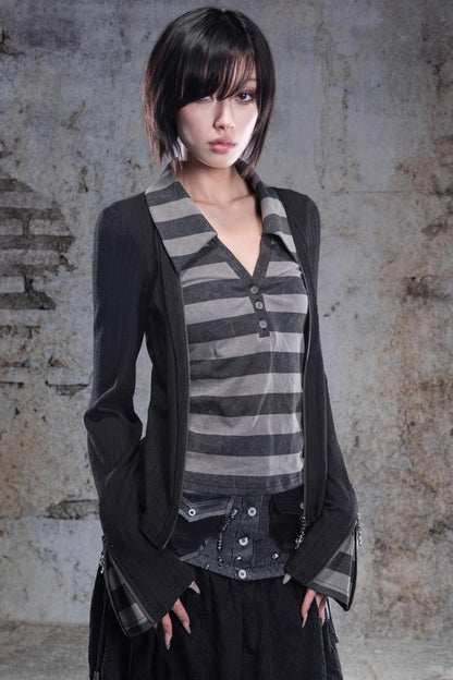 Slim Fit V-Neck Pullover Knit Top