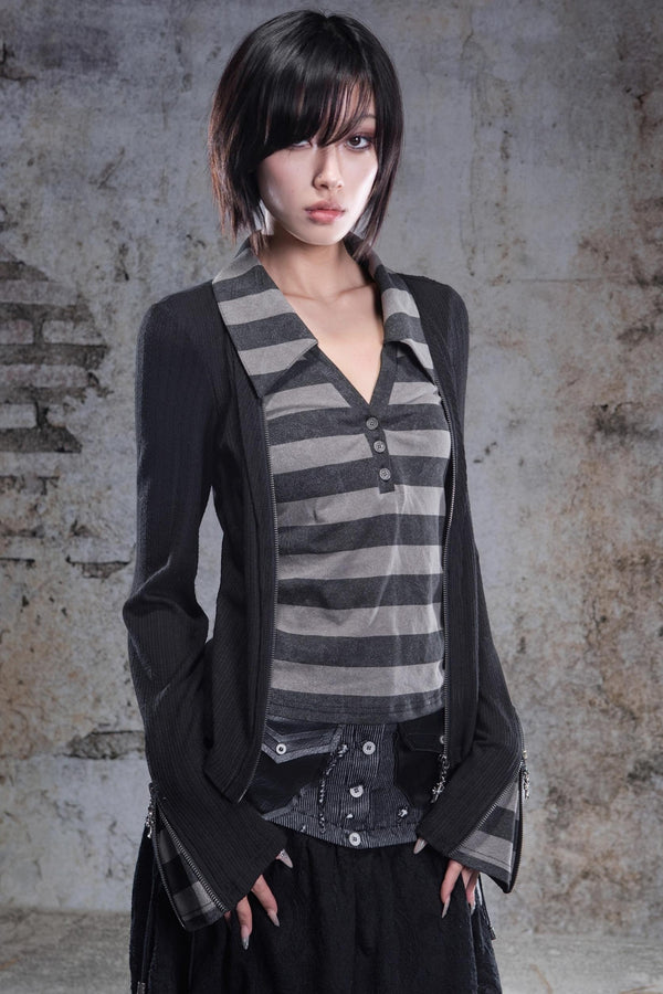 Slim Fit V-Neck Pullover Knit Top