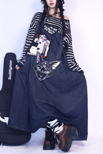 Denim Retro Long Dress