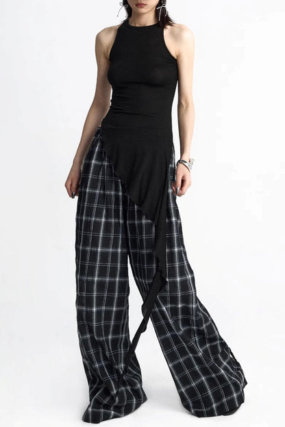 Black Ruffle Streamer Vest