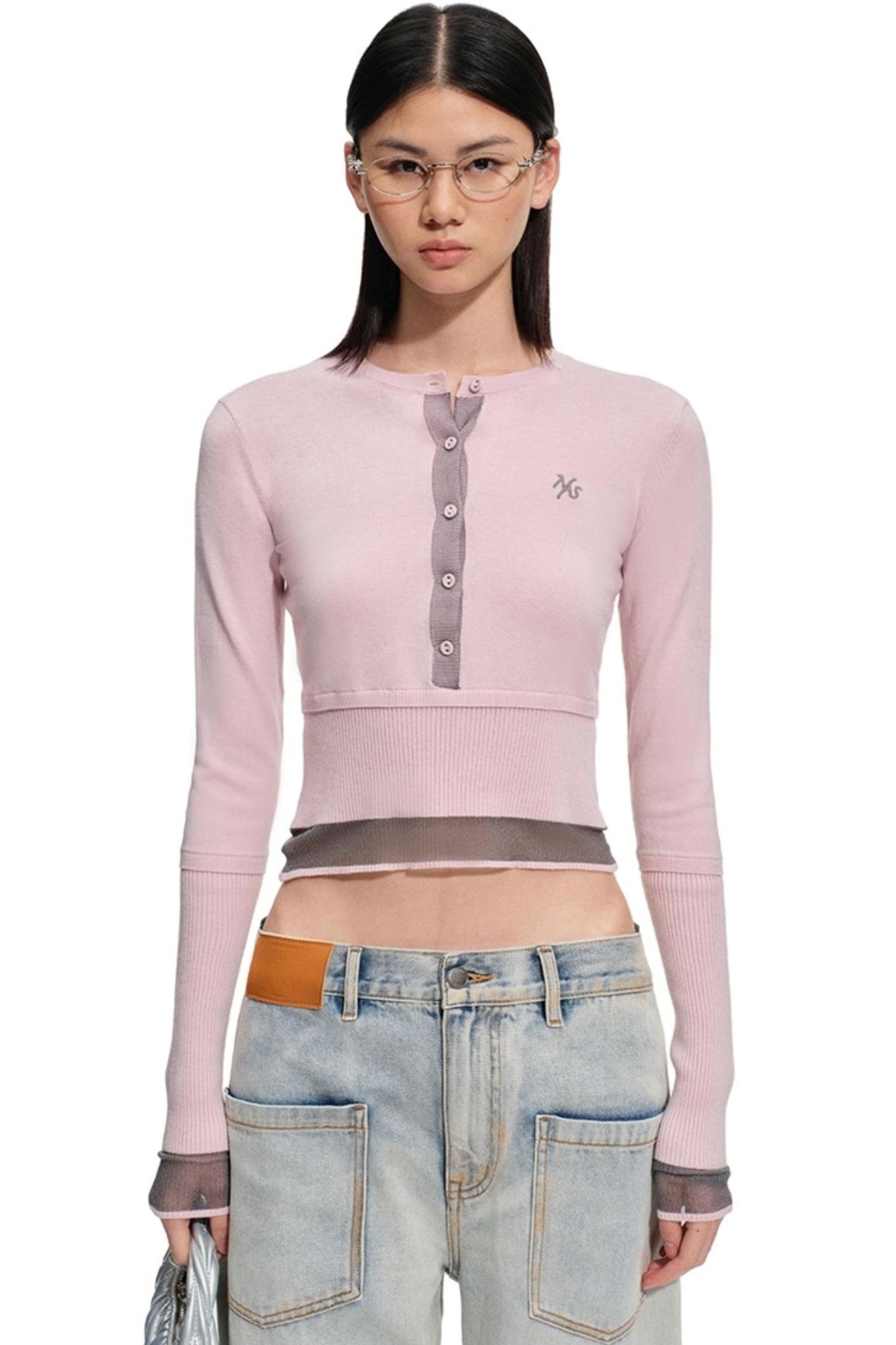 Sheep Wool Contrasting Knit Sweater