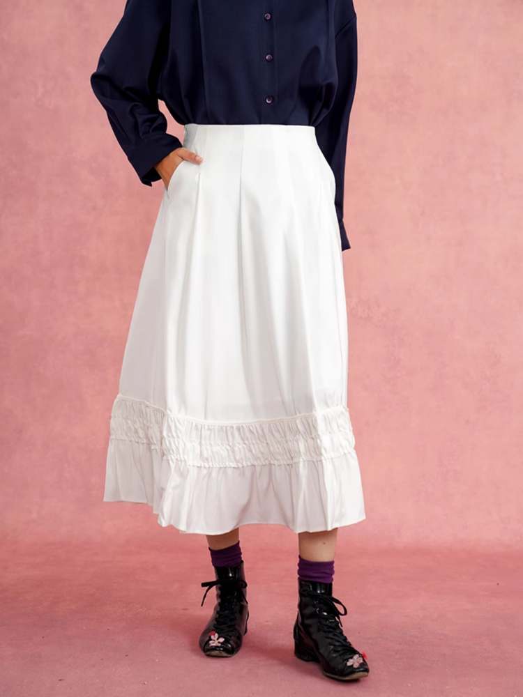 French Elegant Ruffled A-Line Skirt