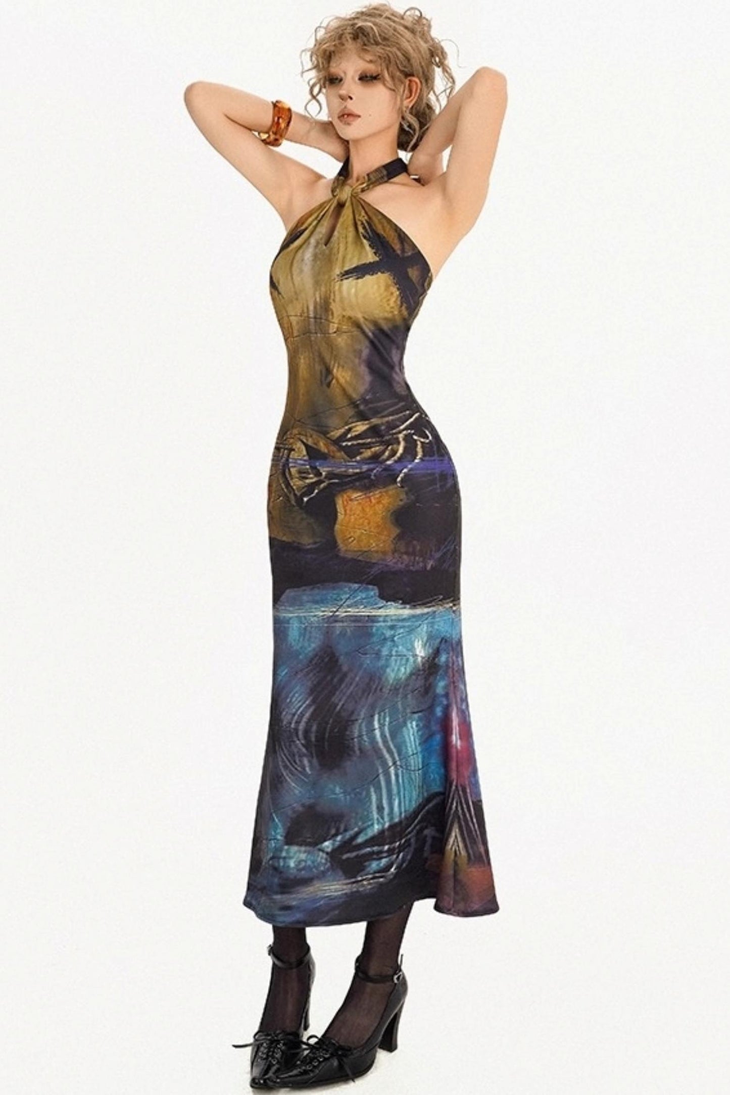 Spice Girl Retro Halterneck Dress