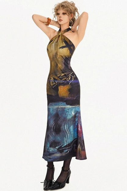 Spice Girl Retro Halterneck Dress