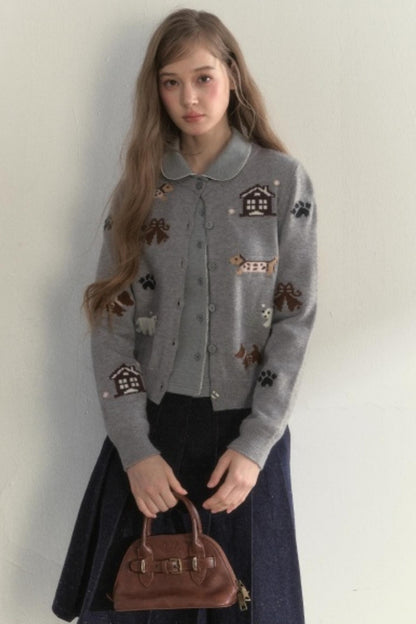 Pink and Gray Doll Collar Top