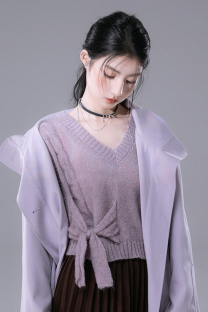 Haze Purple Layered Woollen Top