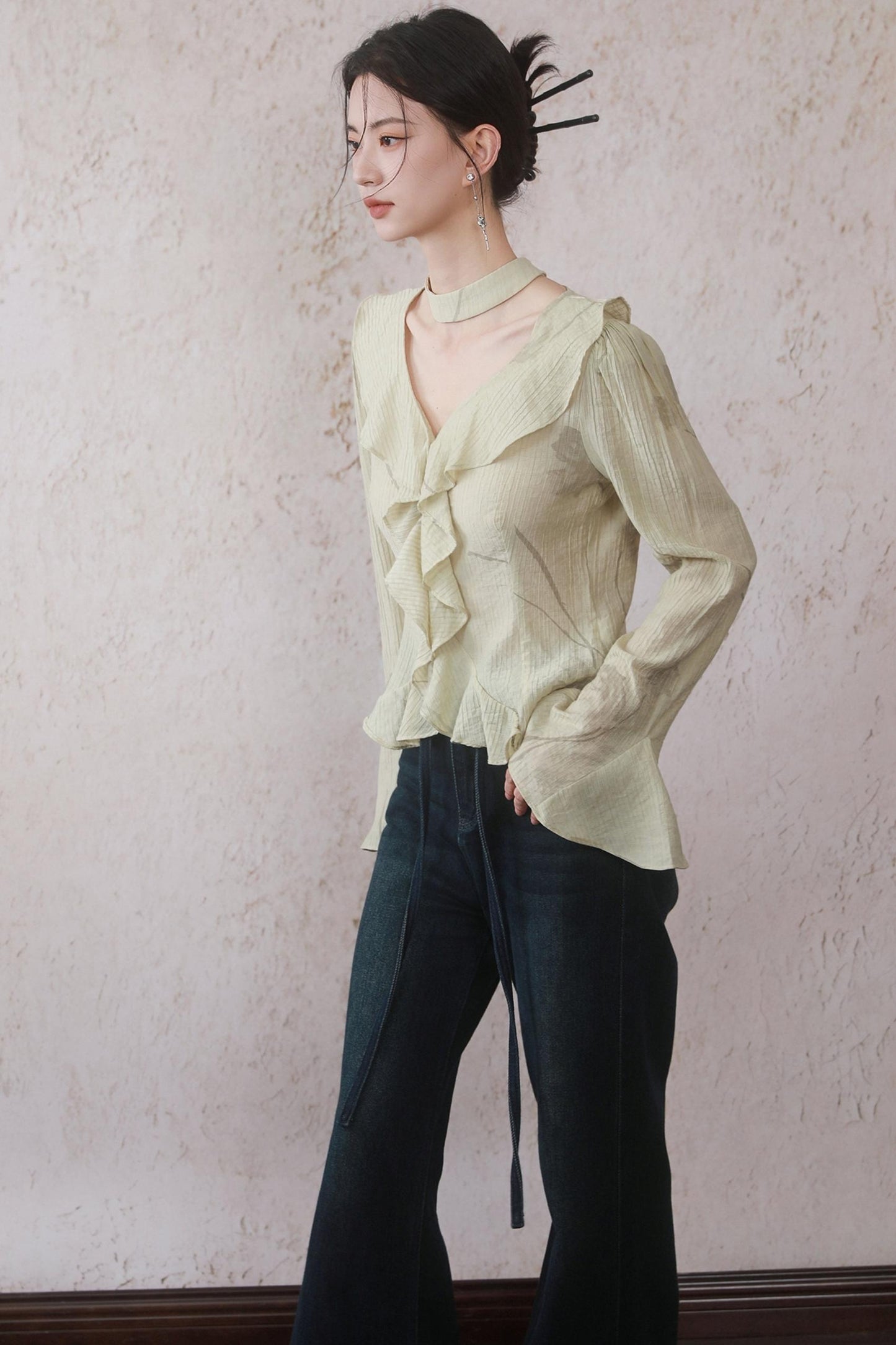 Malt Yellow Ruffle Top