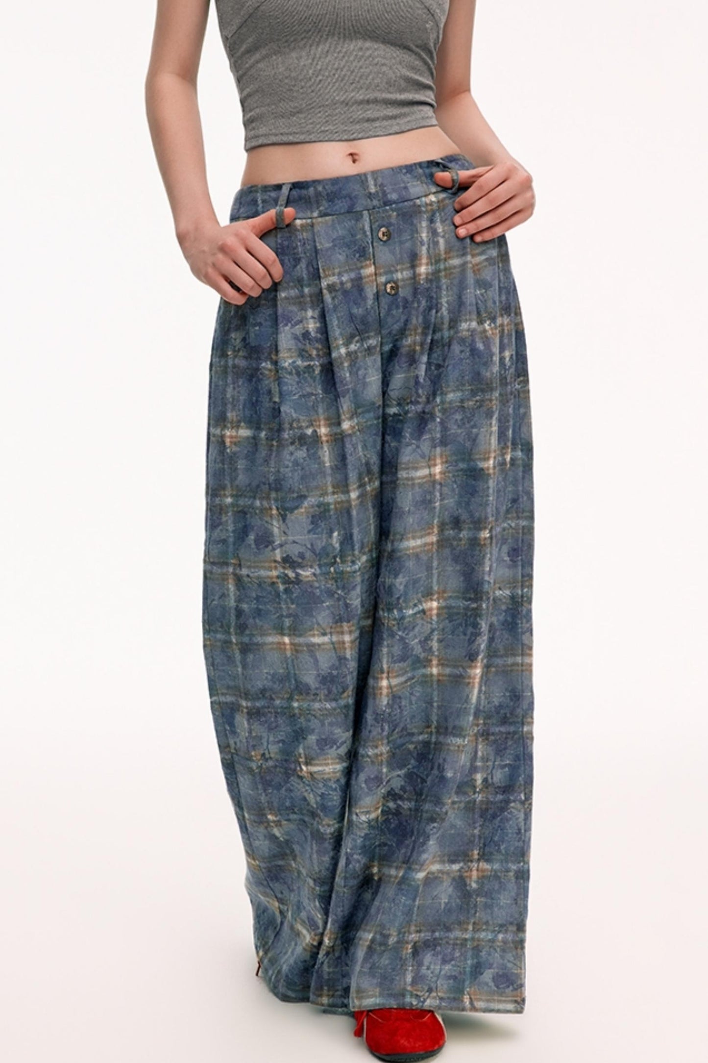 Vintage Check Straight Pants