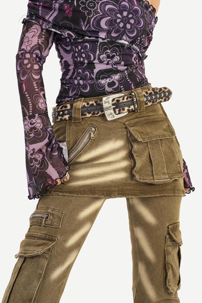 Retro Washed Flared Pants