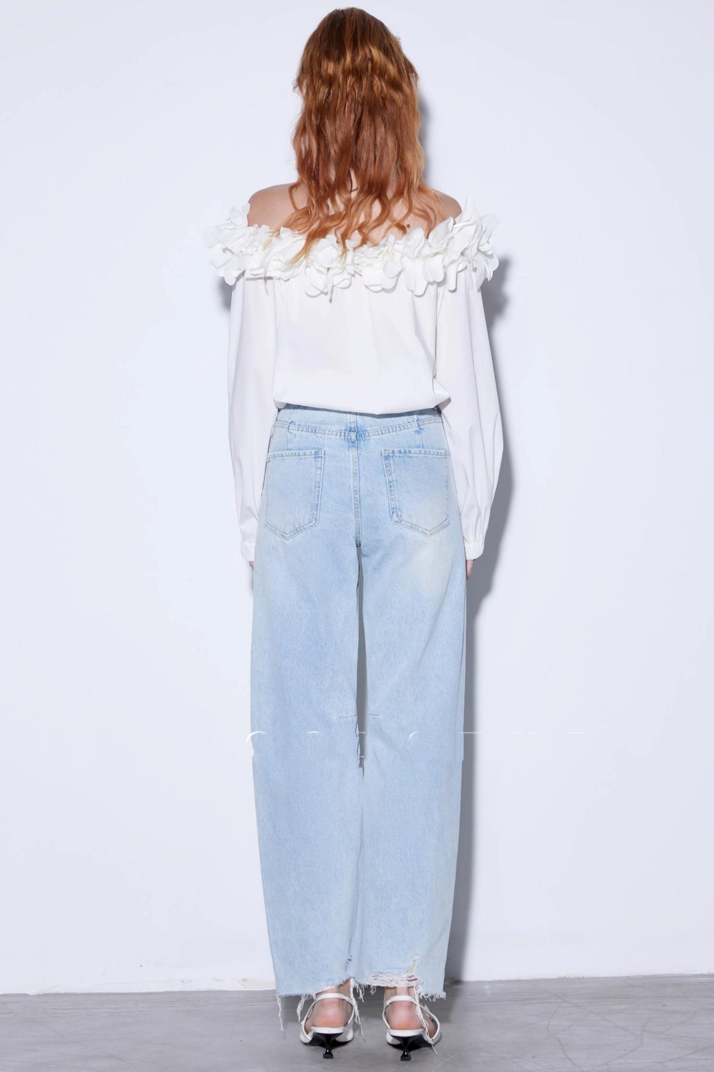 Autumn Blue  High Waist Wide Leg Jeans