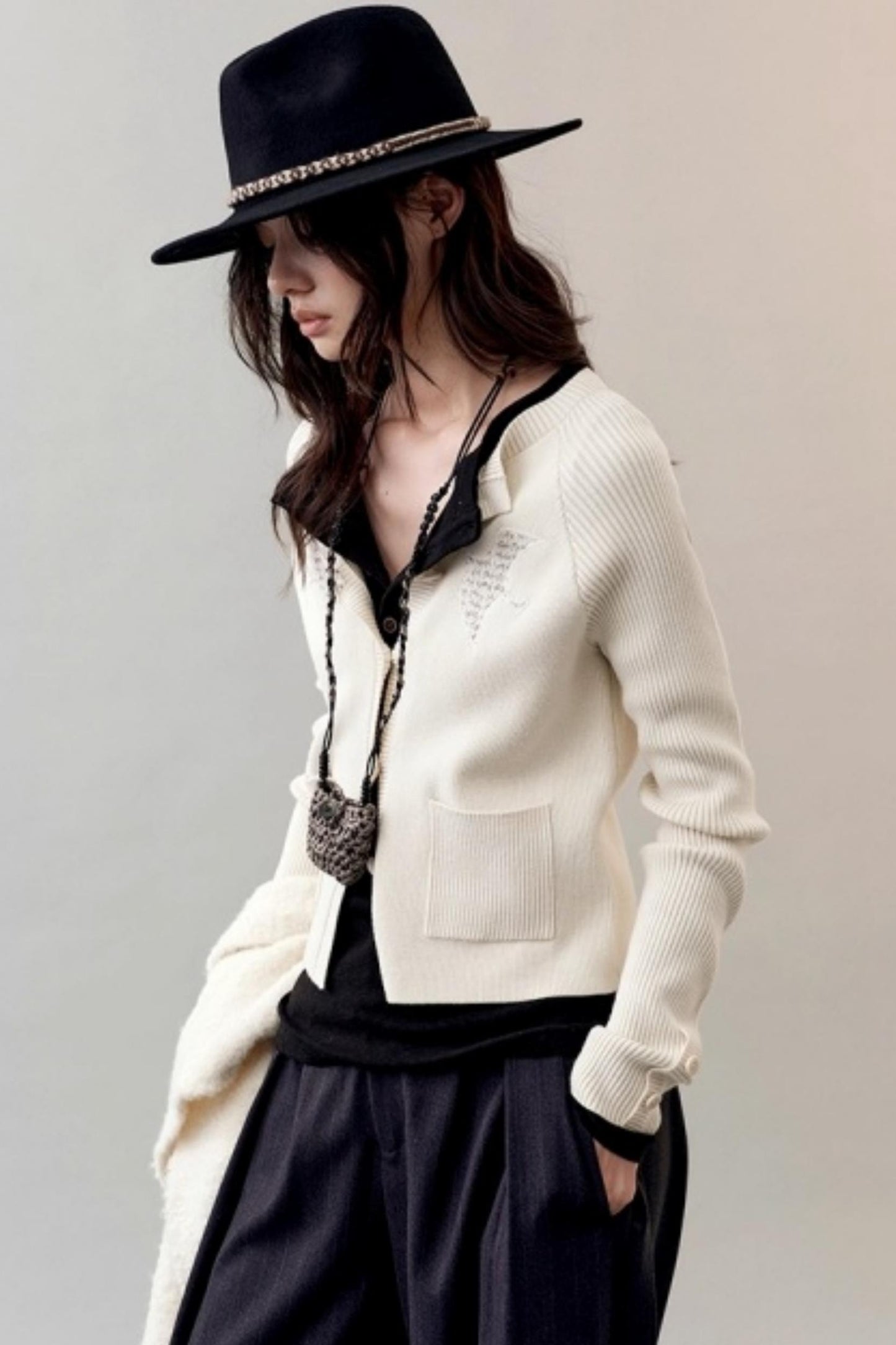 Patch Embroidered Knitted Cardigan