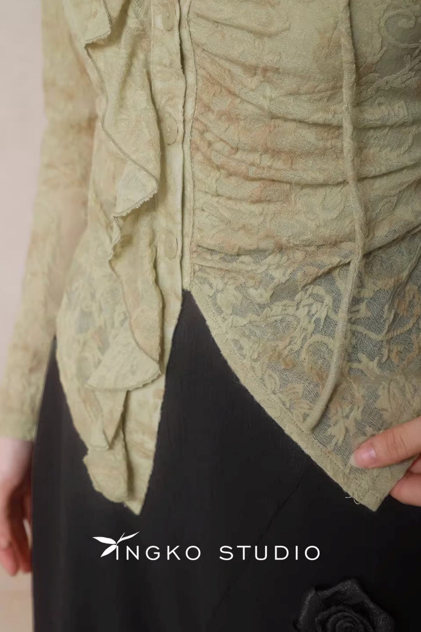 Spring Bud Green Floral Top