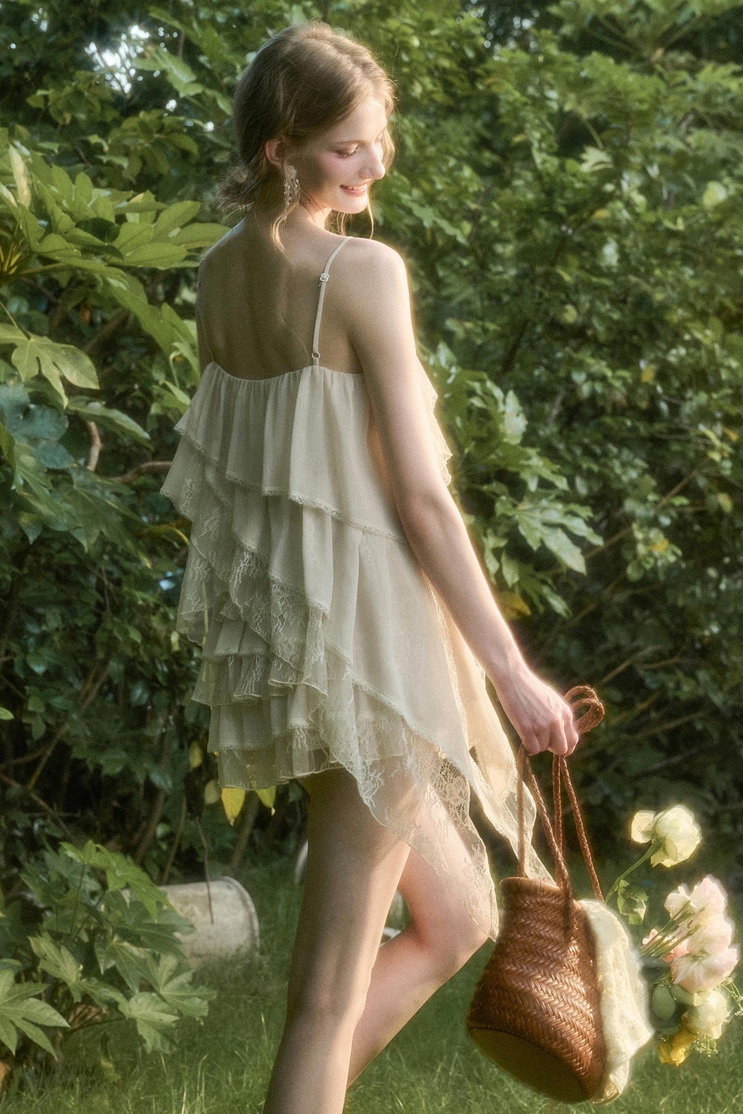 Soft Lace Top With Skirt Set-Up