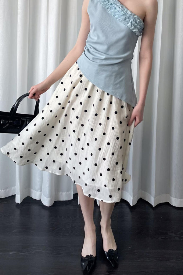 Polka Dot Beige Skirt