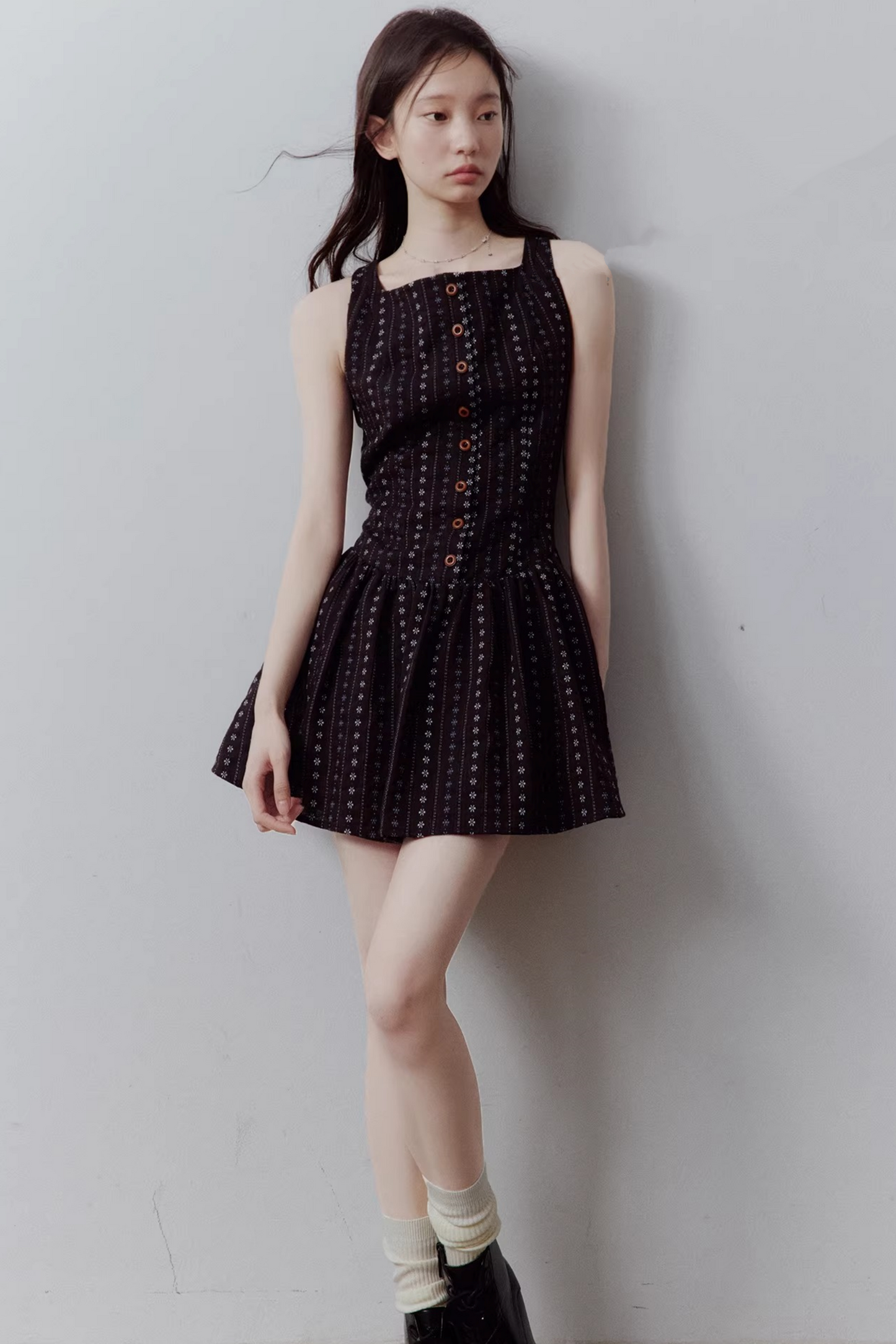 Retro Floral Jacquard Dress