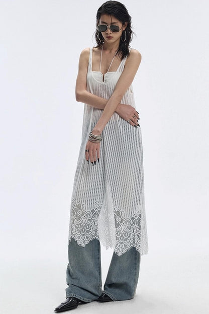 Lace Hem Layered Dress