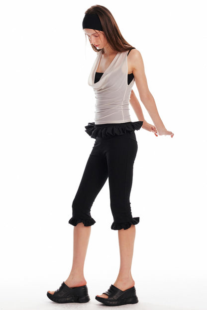 Lace-Trimmed Slim Pants