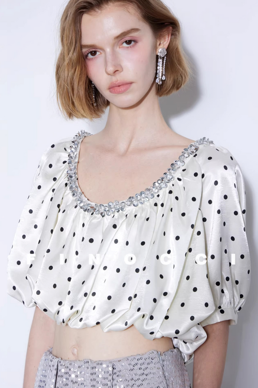 Exquisite Satin Beaded Top