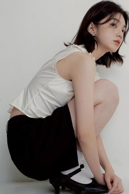 Black Tencel Circus Shorts