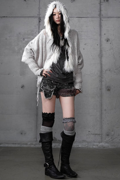 Lazy Vintage Hooded Sweater Coat