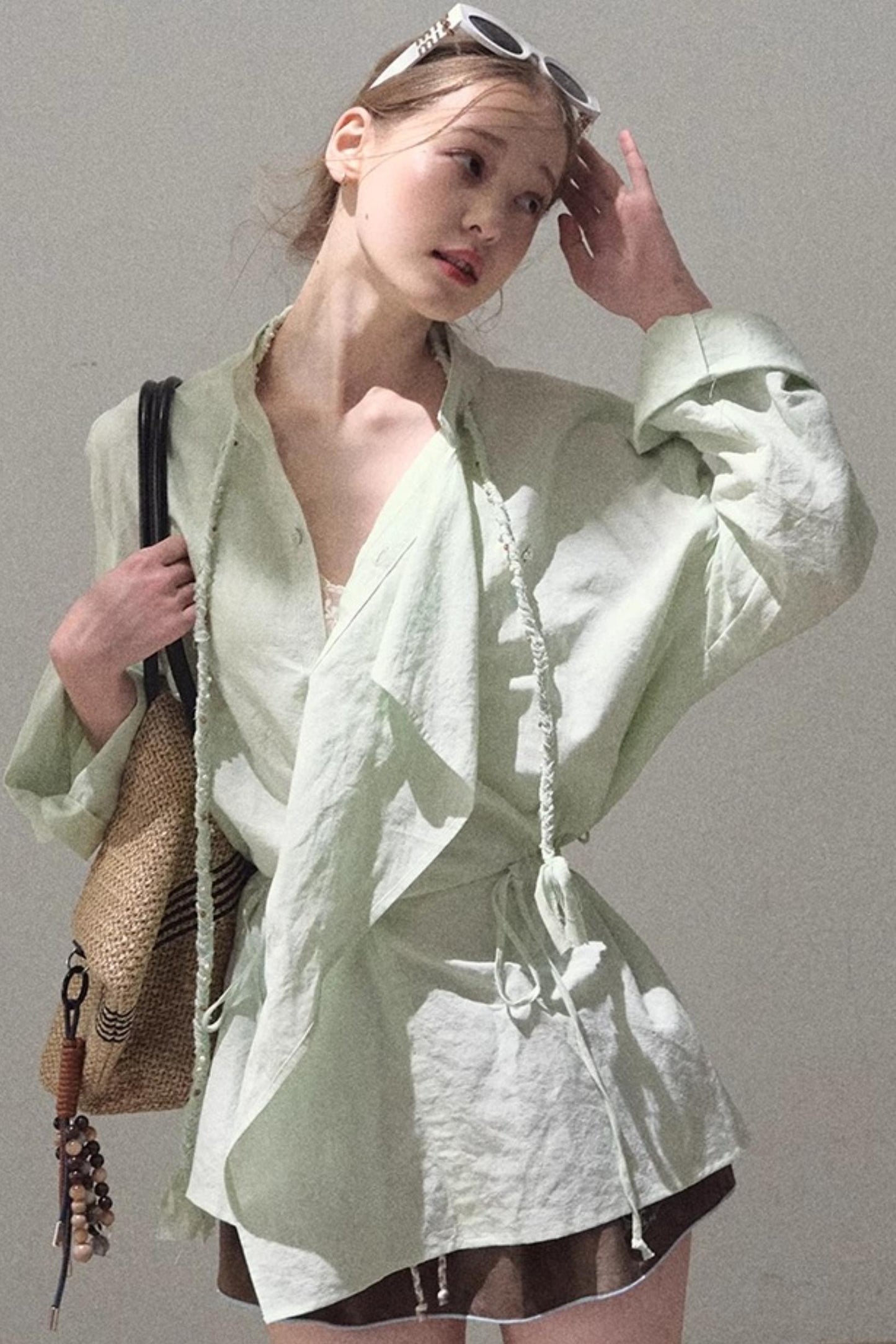 Eco-Luxe Striped Beaded Shirt