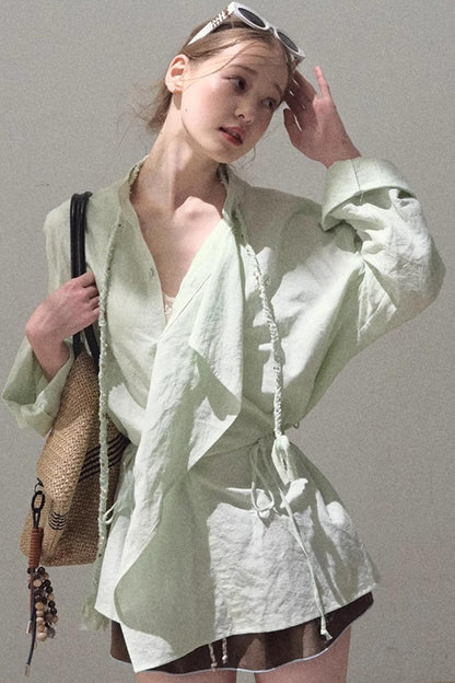 Eco-Luxe Striped Beaded Shirt