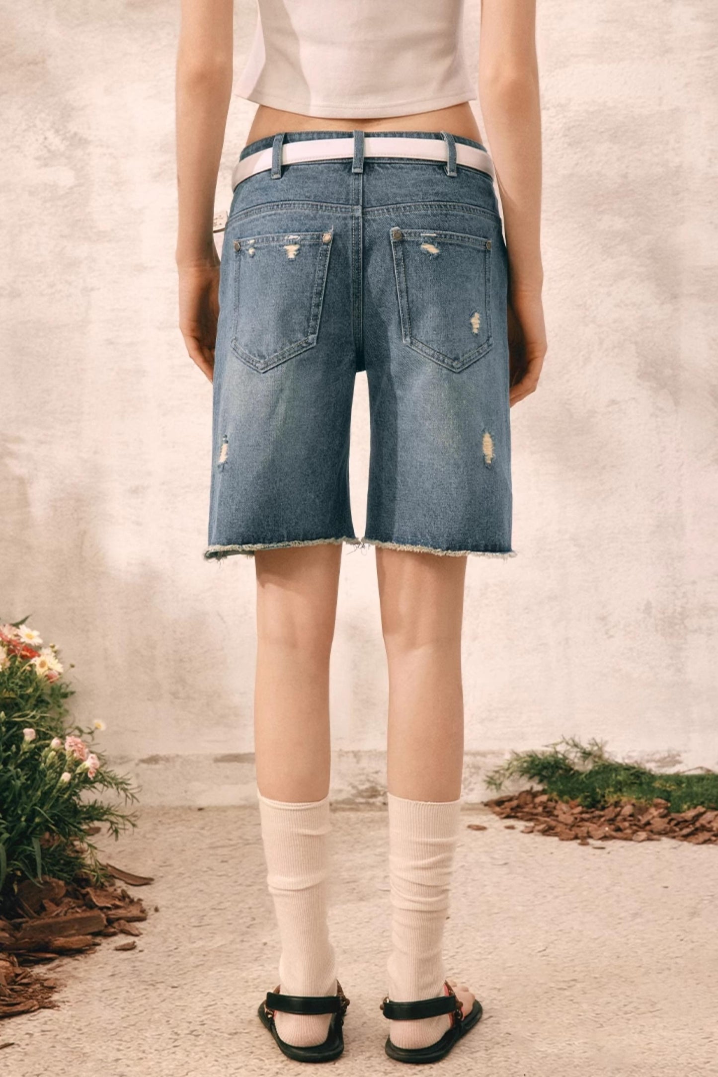 Summer Distressed Denim Shorts